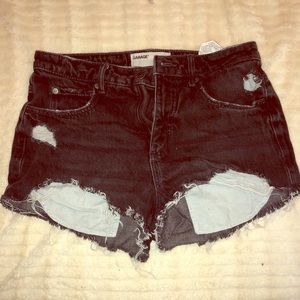 Black Denim Highwaisted Shorts